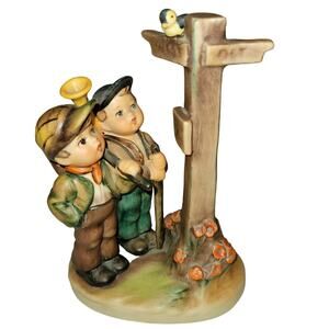 HUMMEL GOEBEL W Germany 331 Crossroads Boys Colorful Porcelain Figurine 6.75"